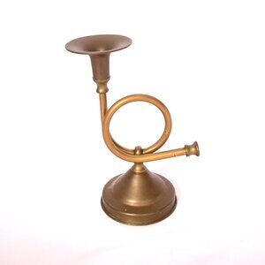 Vintage French Horn Candle Holder Andrea by Sadek  See Photos For Condition